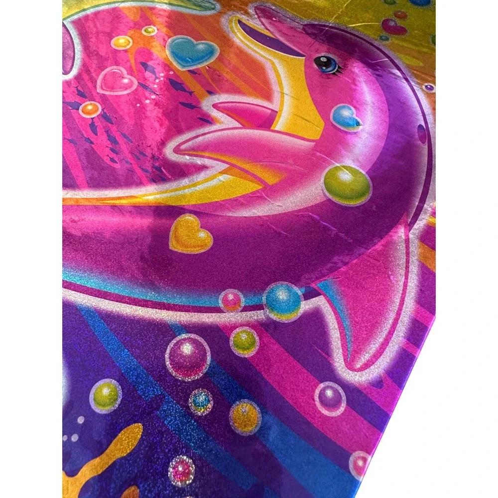 Y2K Lisa Frank Dancing Dolphin 3 Ring Binder Office School Supplies Preppy
